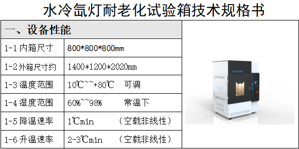 水冷氙灯老化试验箱